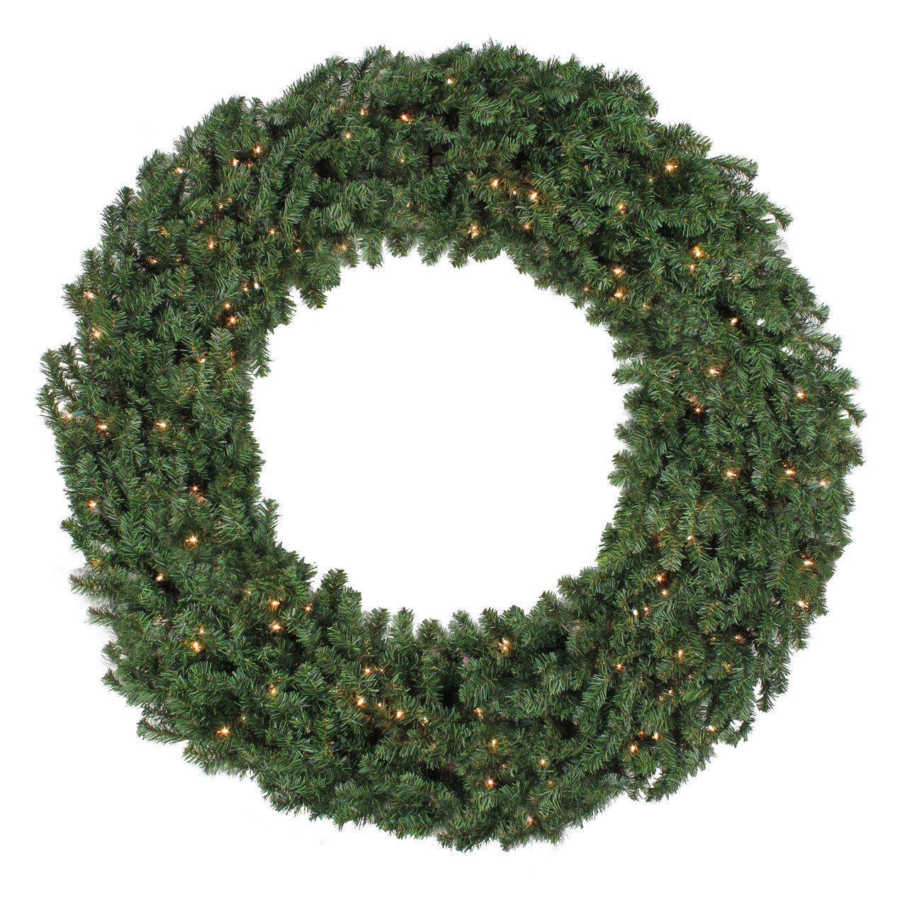 5' Pre-Lit Commercial Canadian Pine Artificial Christmas Wreath, Clear Lights