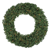 5' Pre-Lit Commercial Canadian Pine Artificial Christmas Wreath, Clear Lights