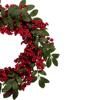 Lush Berry and Leaf Artificial Christmas Wreath, 18-Inch, Unlit