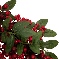 Lush Berry and Leaf Artificial Christmas Wreath, 18-Inch, Unlit