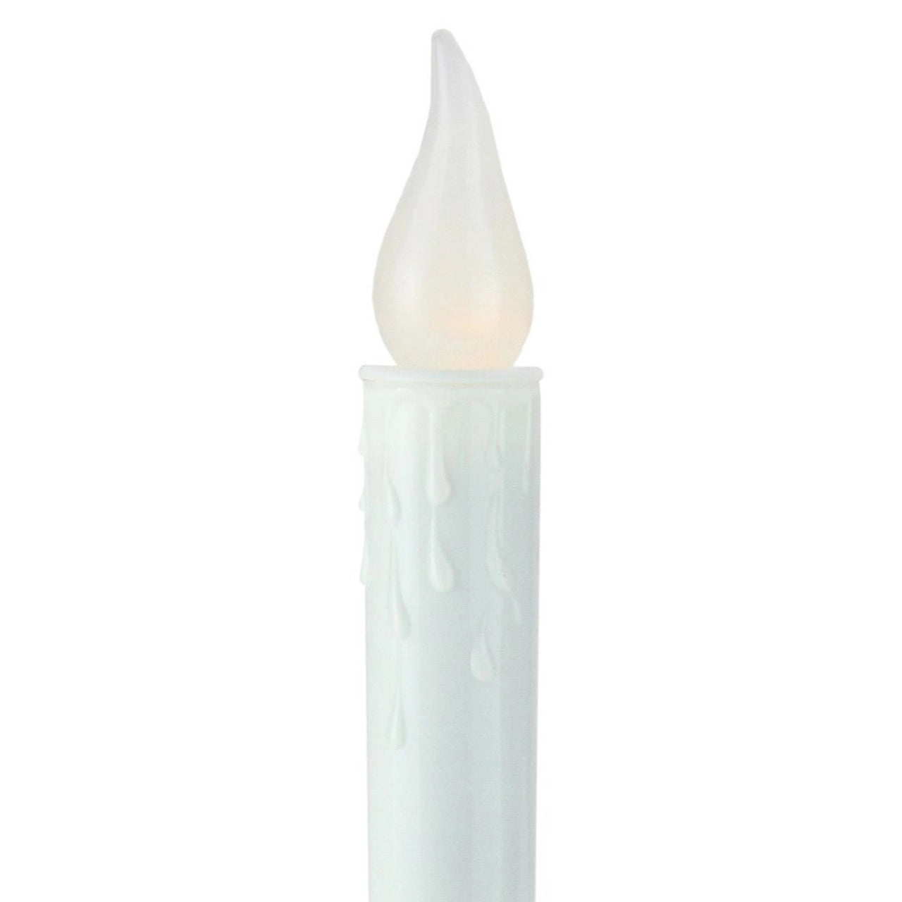 8.5" Pre-Lit White and Gold LED Flickering Window Christmas Candle Lamp