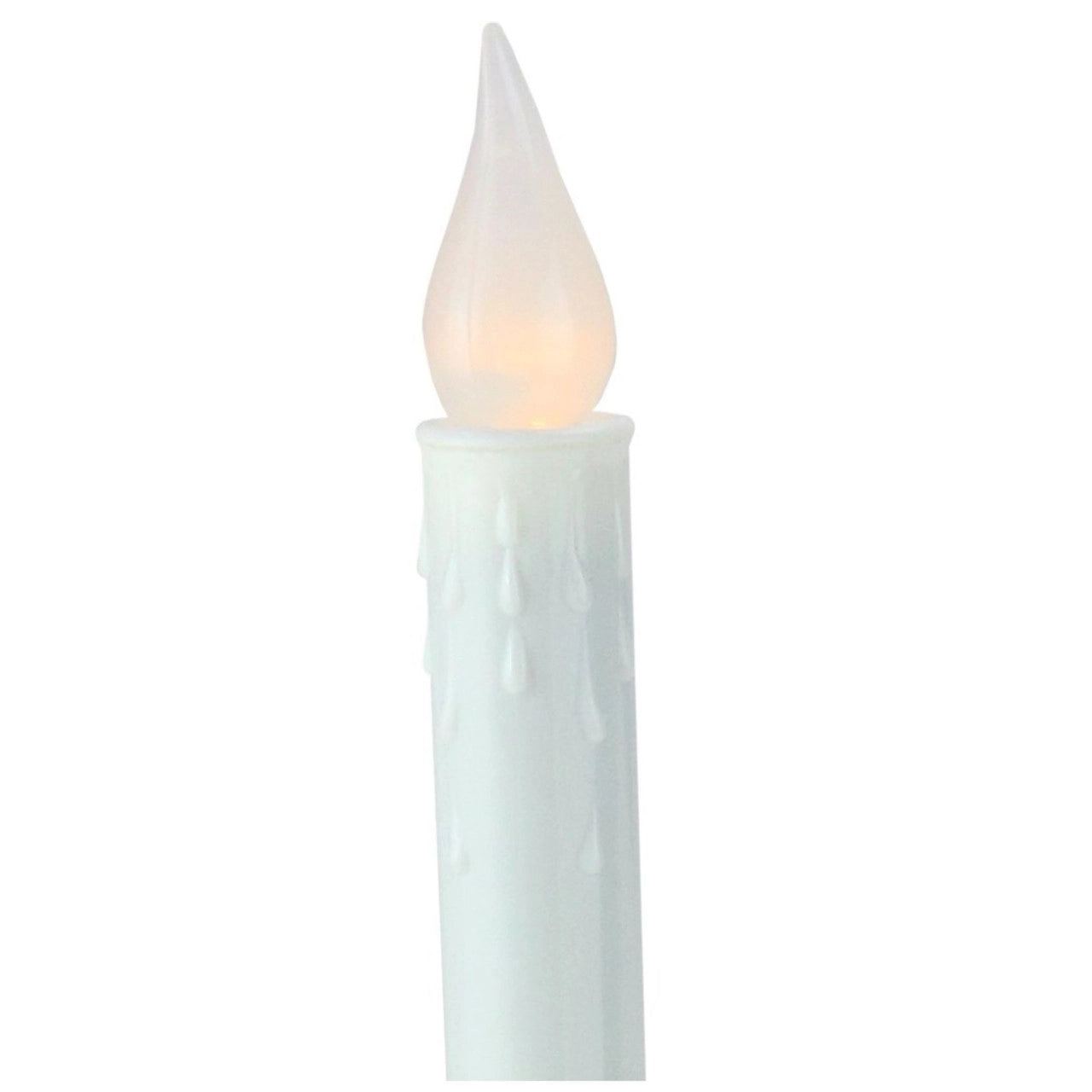 8.75" Pre-Lit White and Gold LED C5 Flickering Christmas Candle Lamp with Handle Base