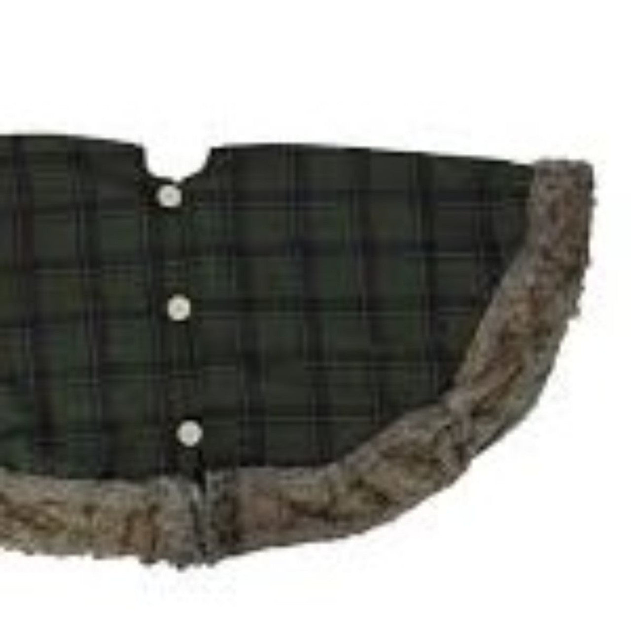 47" Green and Brown Plaid Round Christmas Tree Skirt