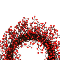 Thumbnail for Festive Red Berries Artificial Christmas Wreath - 22-Inch, Unlit