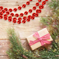 Thumbnail for 33' Shiny Red Round Beaded Christmas Garland