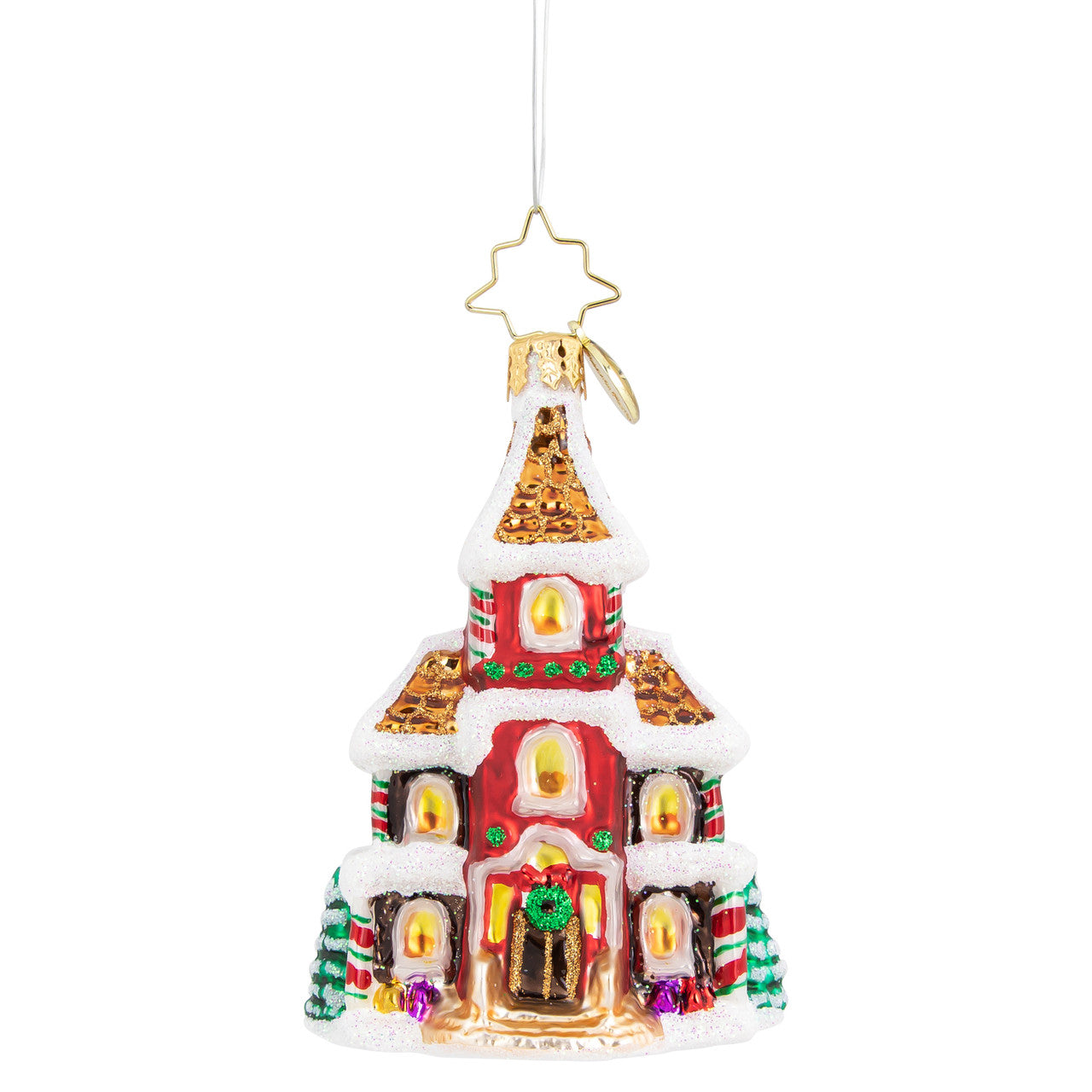 Christopher Radko Grandeur in Ginger Gem House Glass Christmas Ornament 1020562