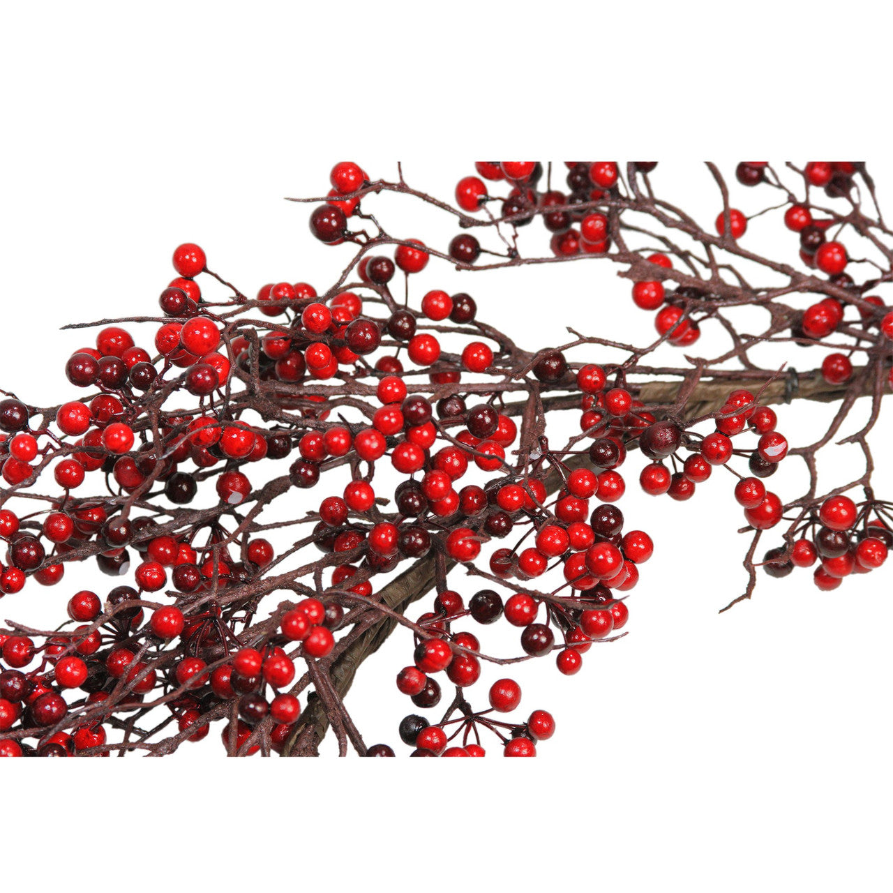 24" Autumn Harvest Red and Burgundy Currant Berry Artificial Wreath - Unlit