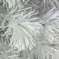 4' Pre-Lit Medium White Iridescent Fiber Optic Artificial Christmas Tree, Blue LED Lights