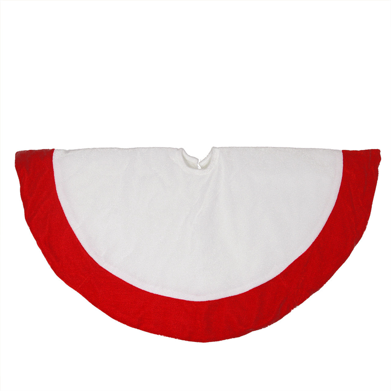 26" White Traditional Christmas Tree Skirt with a Red Border